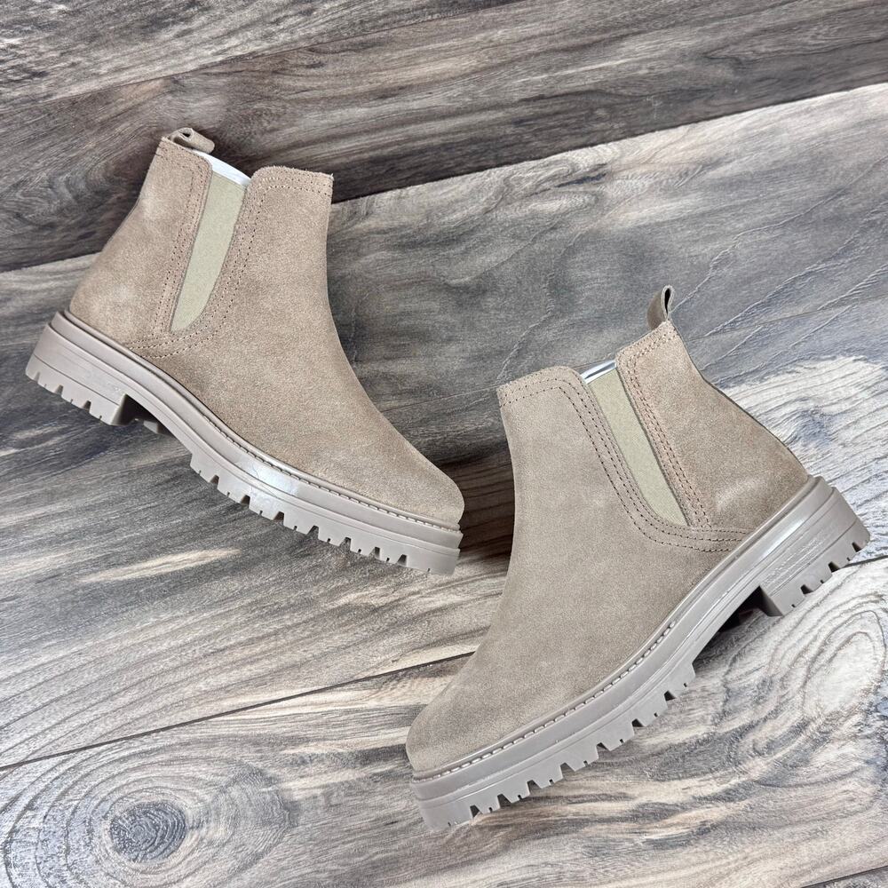 NIB Steve Madden Marceline 9M Taupe Suede Chelsea Ankle Boots Booties - Picture 2 of 11